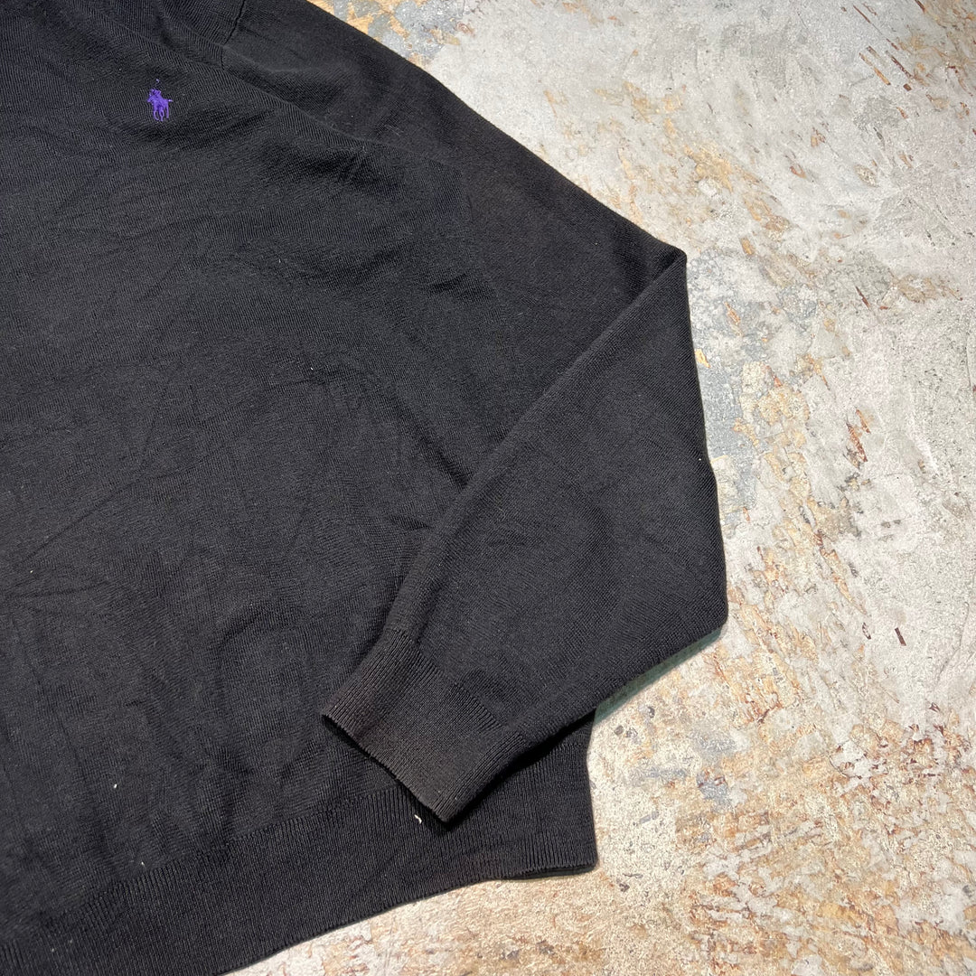 #3710 古着 POLO by Ralph Lauren/ラルフローレン / PIMA Cotton knit V Neck Sweatrer Shirts/ピマコットLンニットＶネックセーター/サイズL