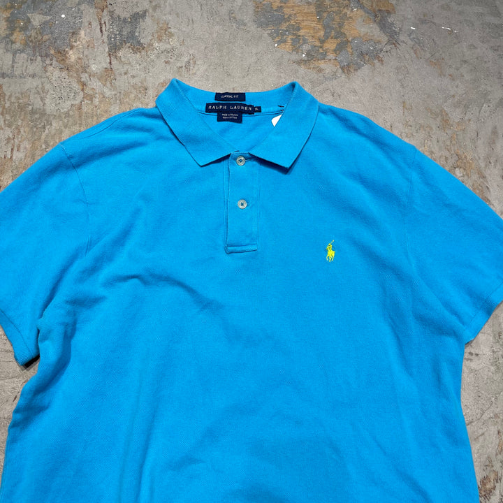 #4356 古着 ralph lauren/ラルフローレン/s/s seed stitches polo shirt/半袖鹿の子ポロシャツ/サイズXL(WOMANS)