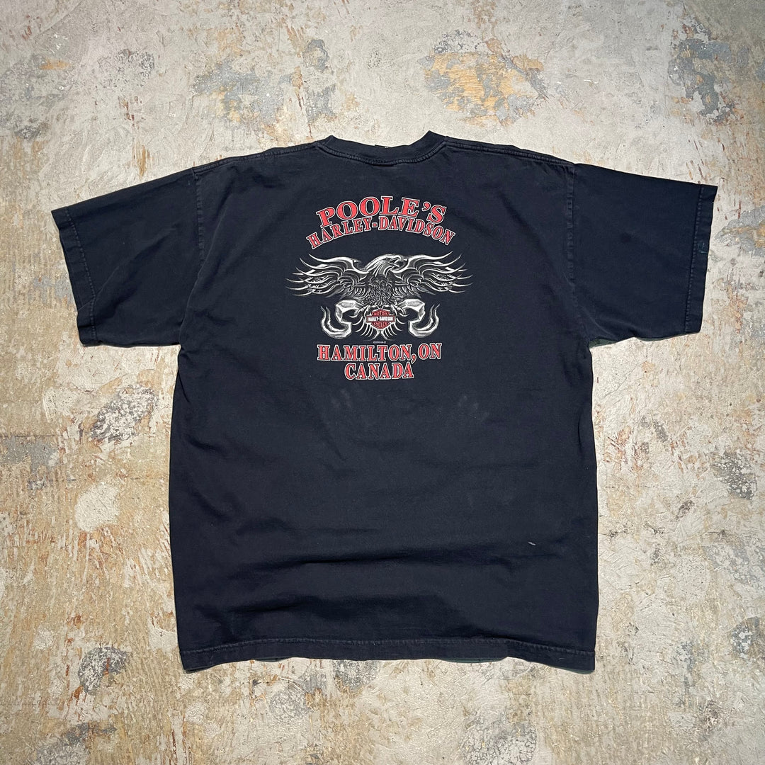 古着 Harley-Davidson/ハーレー ダビッドソン/ハミルトン/カナダ/プリントTシャツ/サイズ2XL