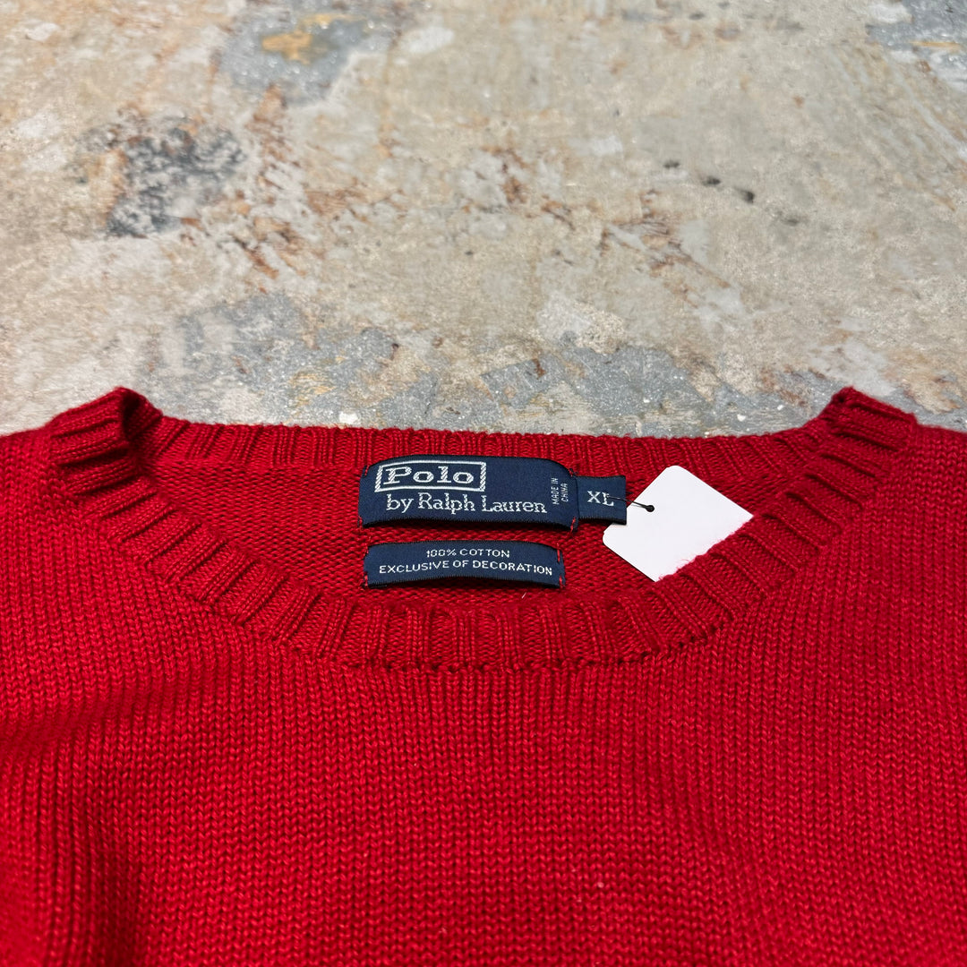 古着 POLO by Ralph Lauren/ポロラルフローレン/クルーネックニットセーター/サイズXL