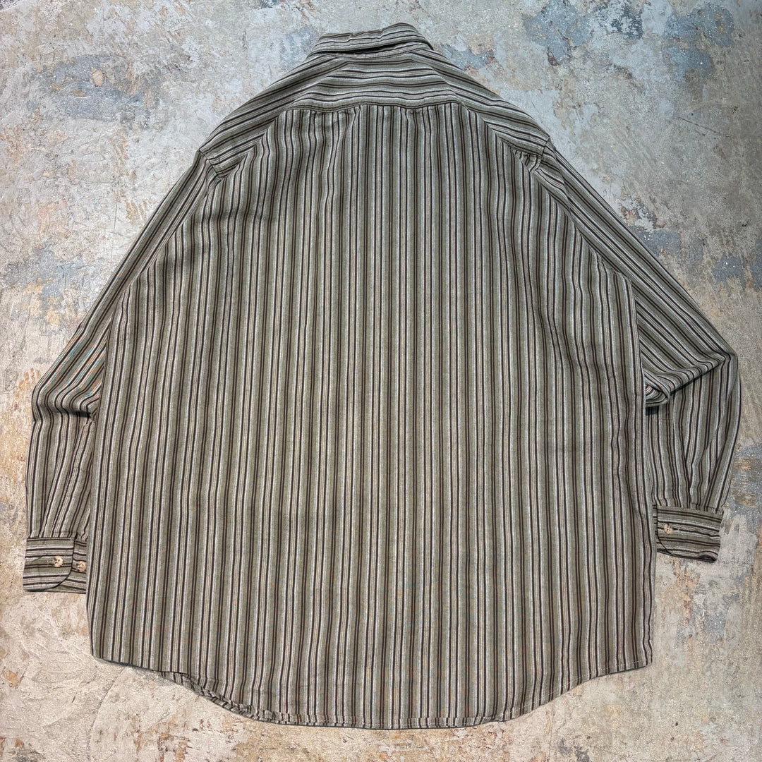 古着 USA製 CARHARTT/カーハート/ボタンダウン長袖シャツ/ストライプ柄/サイズL