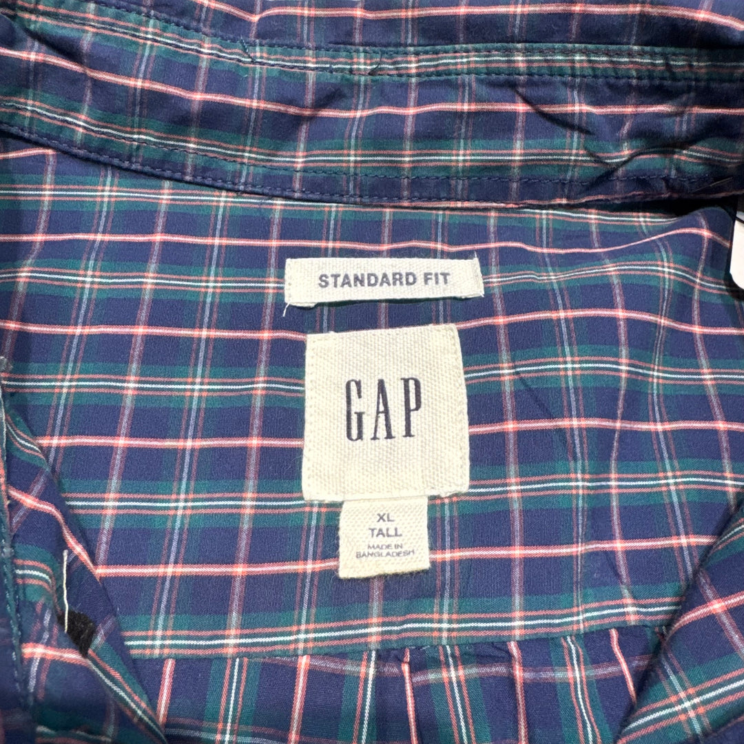 古着  GAP/ ギャップ/ ボタンダウン長袖 短丈リメイクシャツ/ チェック柄/  サイズXL