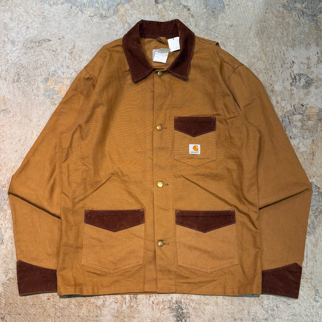 古着 Carhartt/ カーハート/ ブラッシュコート/ ダック地/ 襟コーデュロイ/ サイズL