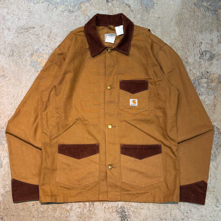 古着 Carhartt/ カーハート/ ブラッシュコート/ ダック地/ 襟コーデュロイ/ サイズL