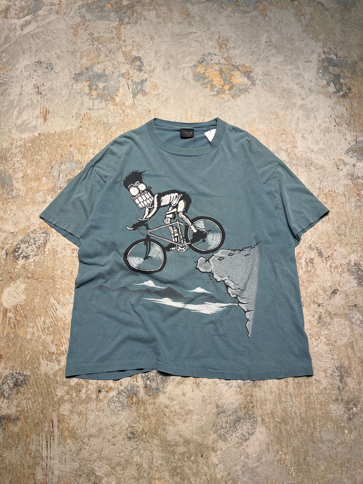 #MA113 古着 USA製 95's SCARED STIFF mountain biking/怖いマウンテンバイク/ヴィンテージ シングルステッチ Tシャツ/サイズXL