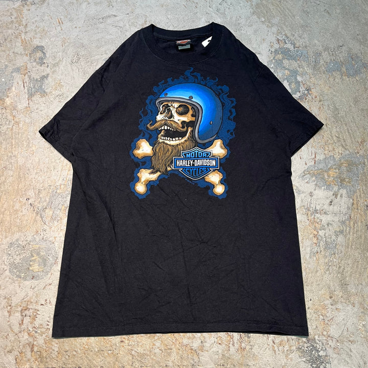 古着 HARLEY-DAVIDSON/ハーレーダビッドソン/骸骨/プリントTシャツ/ サイズM