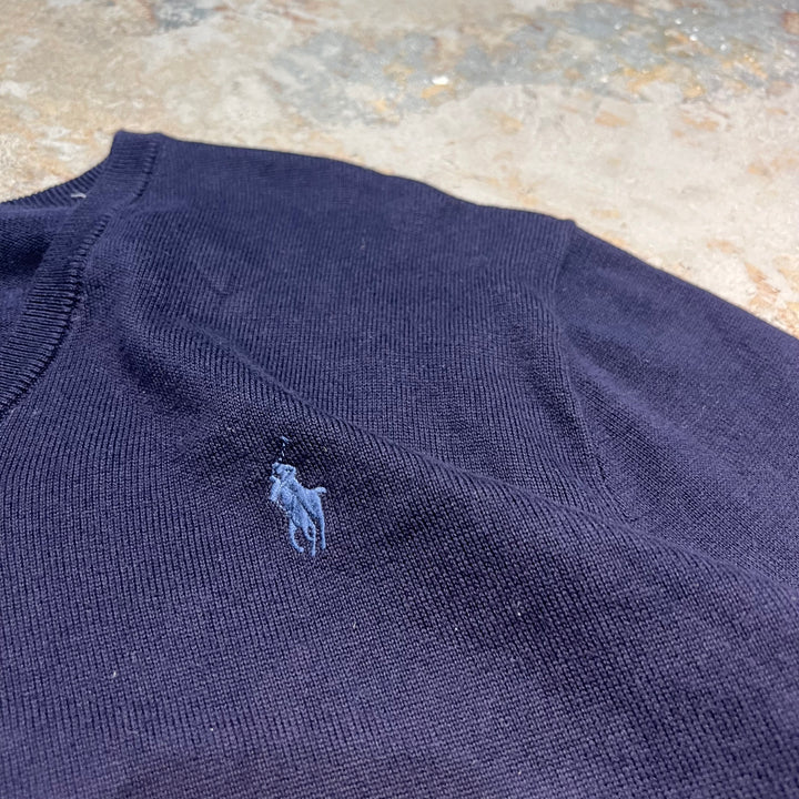 #3705 古着 POLO by Ralph Lauren/ラルフローレン /PIMA Cotton knit V Neck Sweatrer/ピマコットンニット Ｖネックセーター/サイズM