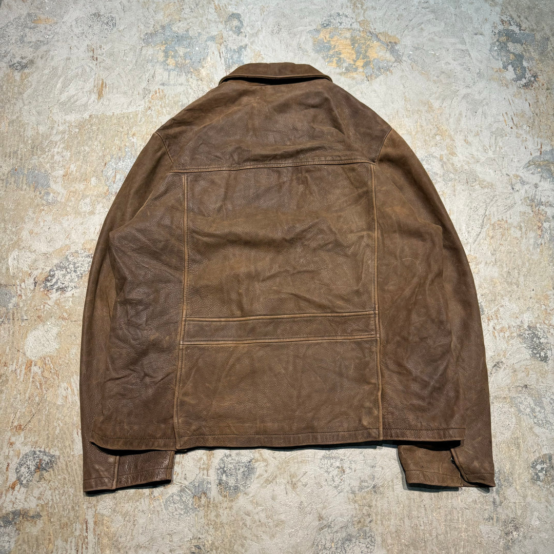 古着 WILSONS LEATHER/ ウィルソンズレザー/ 本革ジップアップレザージャケット/ 牛革/ サイズXL