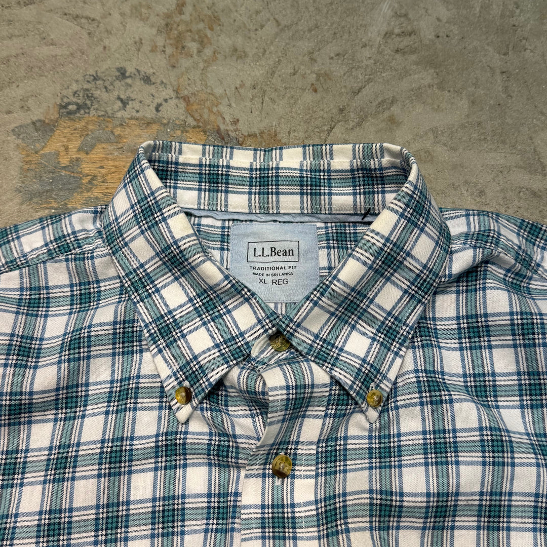古着 L.L.Bean/ エルエルビーン/  ボタンダウン半袖シャツ/ チェック柄/ サイズXL