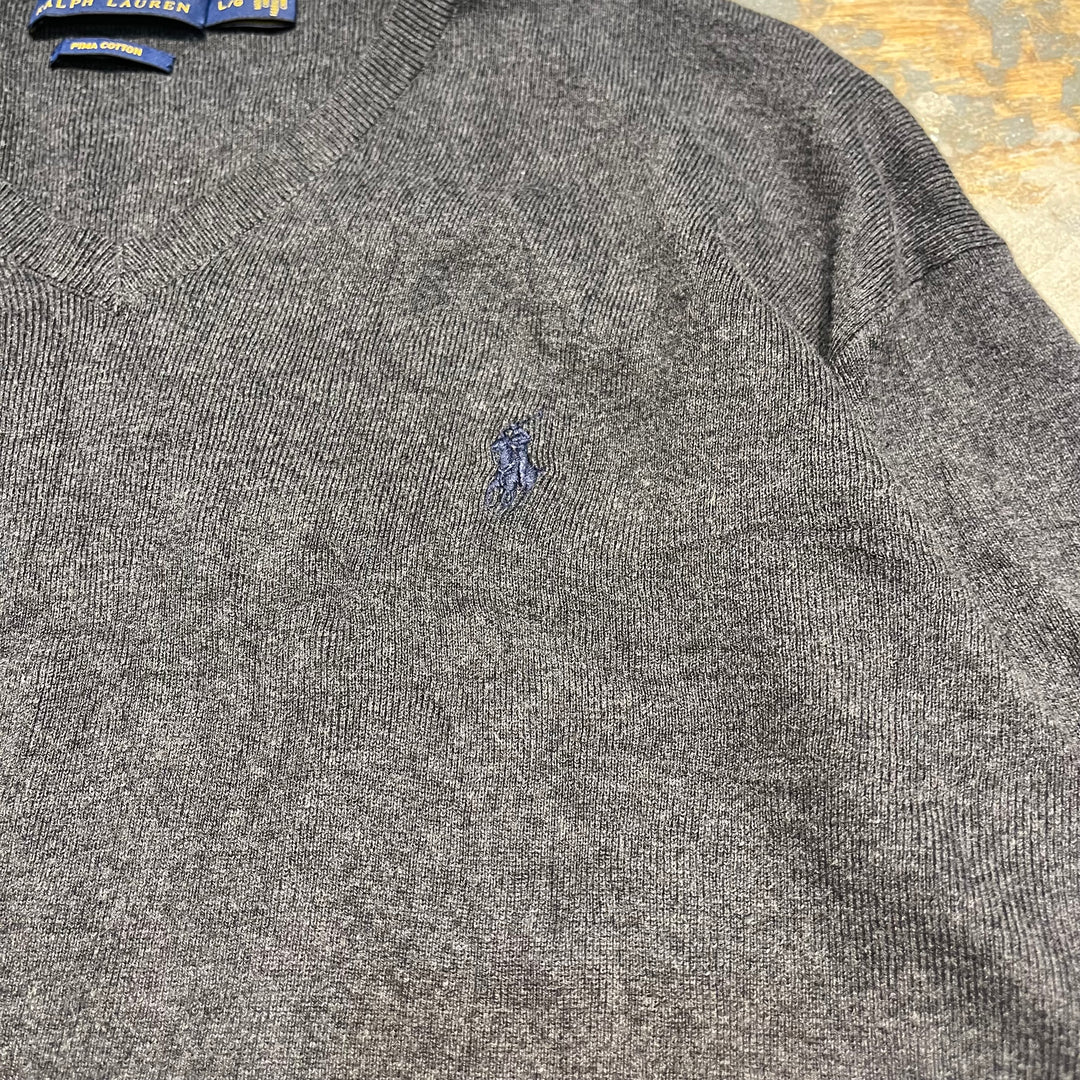 #3703古着/ラルフローレン/POLObyRalphLauren/コットンニット/Cottonknit/Ｖネック/サイズL