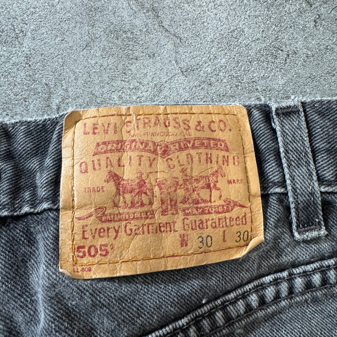 古着 Levi's リーバイス 505 ブラックデニムパンツ 実寸サイズ29×29