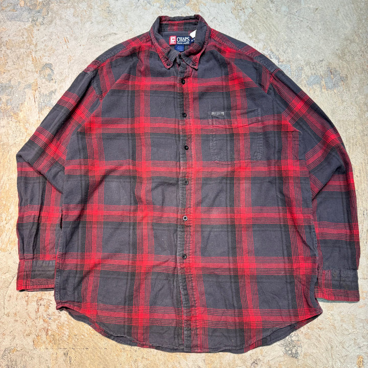 古着 CHAPS RALPH LAUREN/ チャップス ラルフ ローレン/  ボタンダウン長袖シャツ/ チェック柄/ サイズXL
