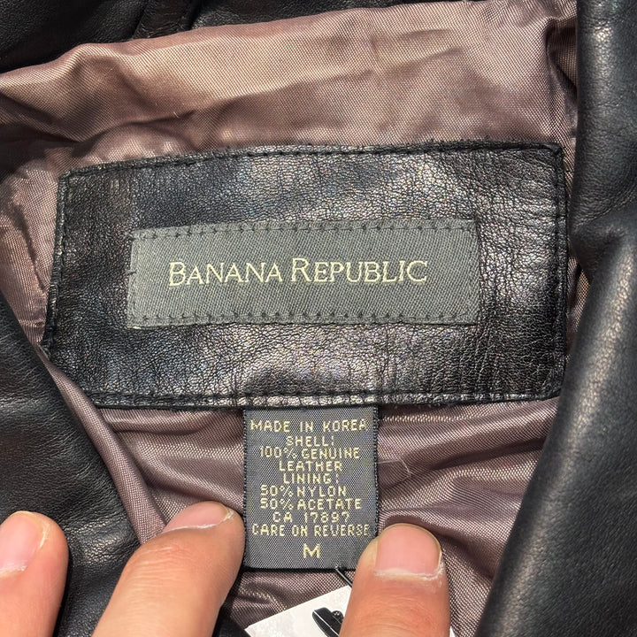 古着 90's BANANA REPUBLIC/ バナナリパブリック/ 本革レザーハーフコート/ サイズM