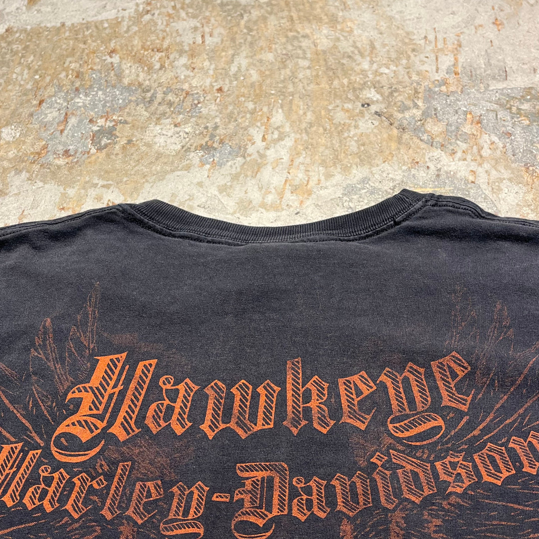 古着 USA製 Harley-Davidson/ハーレー ダビッドソン/hawkeye/LIVE TO RIDE/ワールドクラス モーターサイクルズ/プリントTシャツ サイズXXL