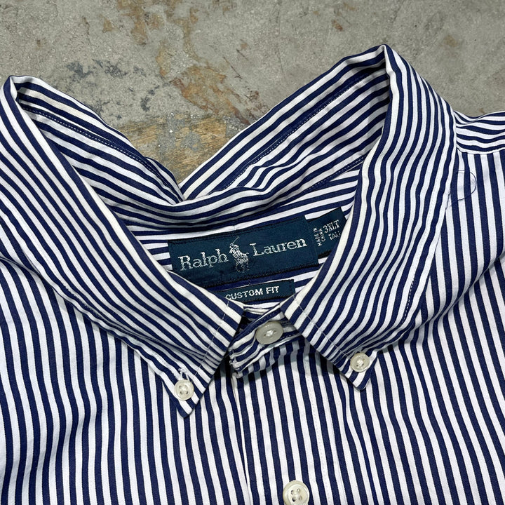 #4325 Ralph Lauren/ラルフローレン L/S B.D Shirts/ボタンダウンシャツ/CUSTOM FIT/ストライプ/サイズ3XXL