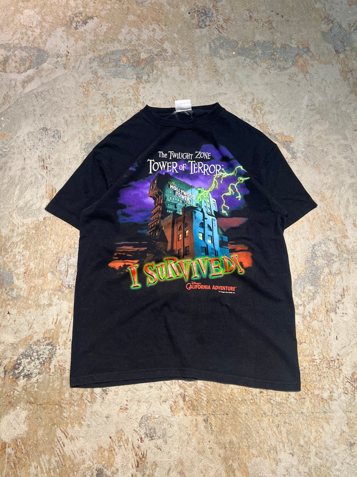 #4541 古着 Vintage/ヴィンテージ/Disney/ディズニー/Tower of terror/タワー・オブ・テラー/short sleeve print t-shirt Tee/半袖プリントTシャツ/サイズL相当