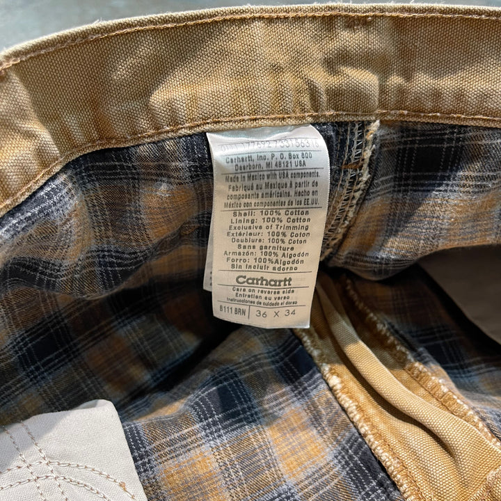 #1728 古着 Carhartt/カーハート/ Duck Painter Pants/ダック地 ペインターパンツ / ワークパンツ / 裏地チェック / サイズ36×34