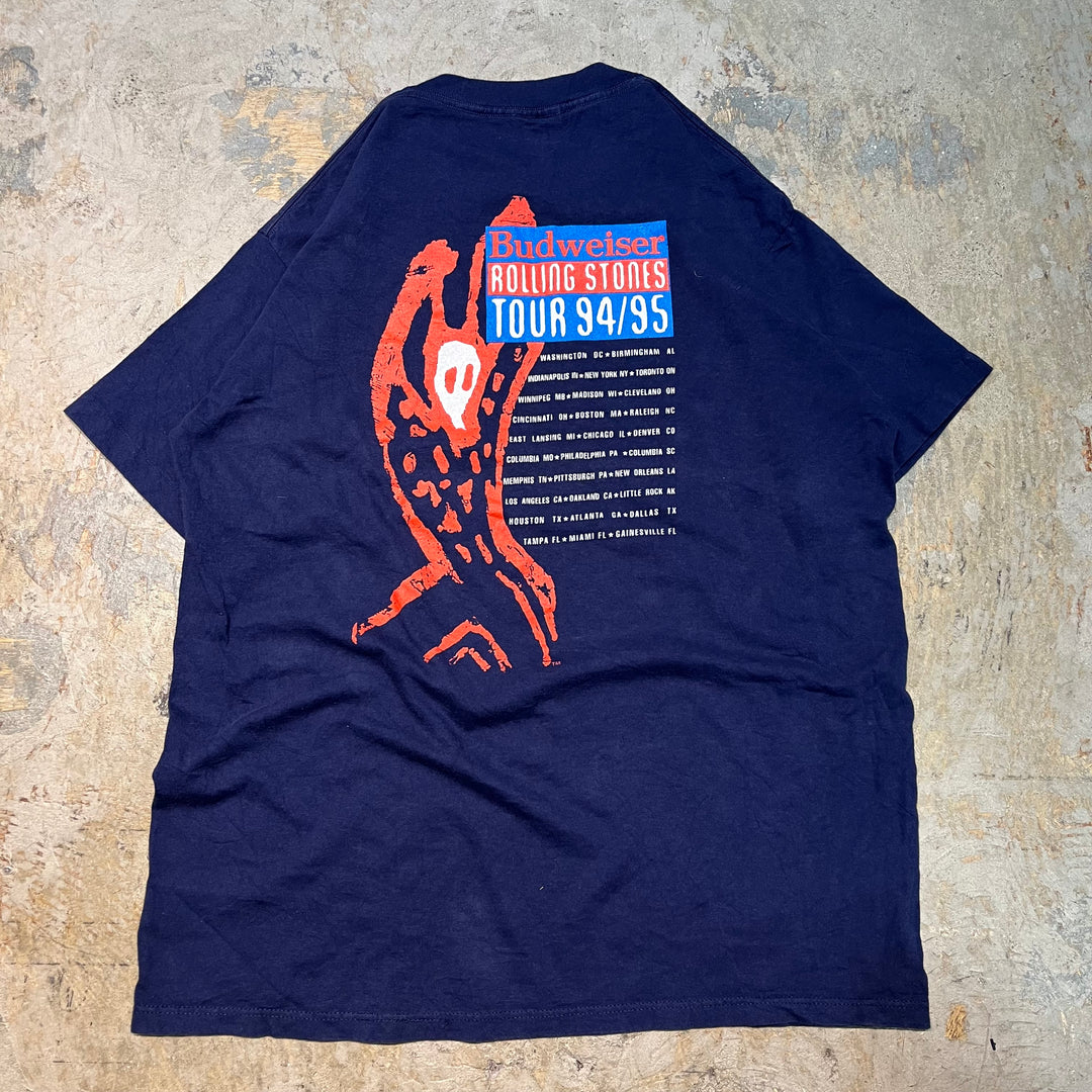 古着 USA製 94's BROCKUM/ ブロッカム/ THE ROLLING STONES/ ザ ローリングストーン/ バンドTシャツ/ Budweiser tour/ サイズXL
