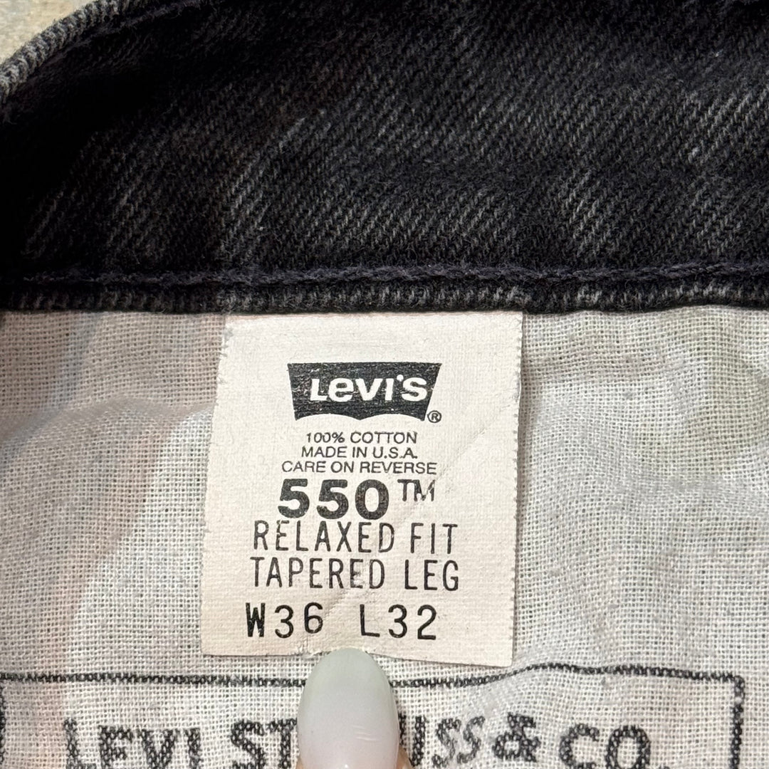 古着 USA製 95's Levi's / リーバイス/ ブラックデニムパンツ/ 550/ 実寸サイズ33×31
