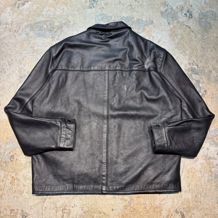 古着 USAVINTAGE/ジップアップレザージャケット/ サイズXL相当