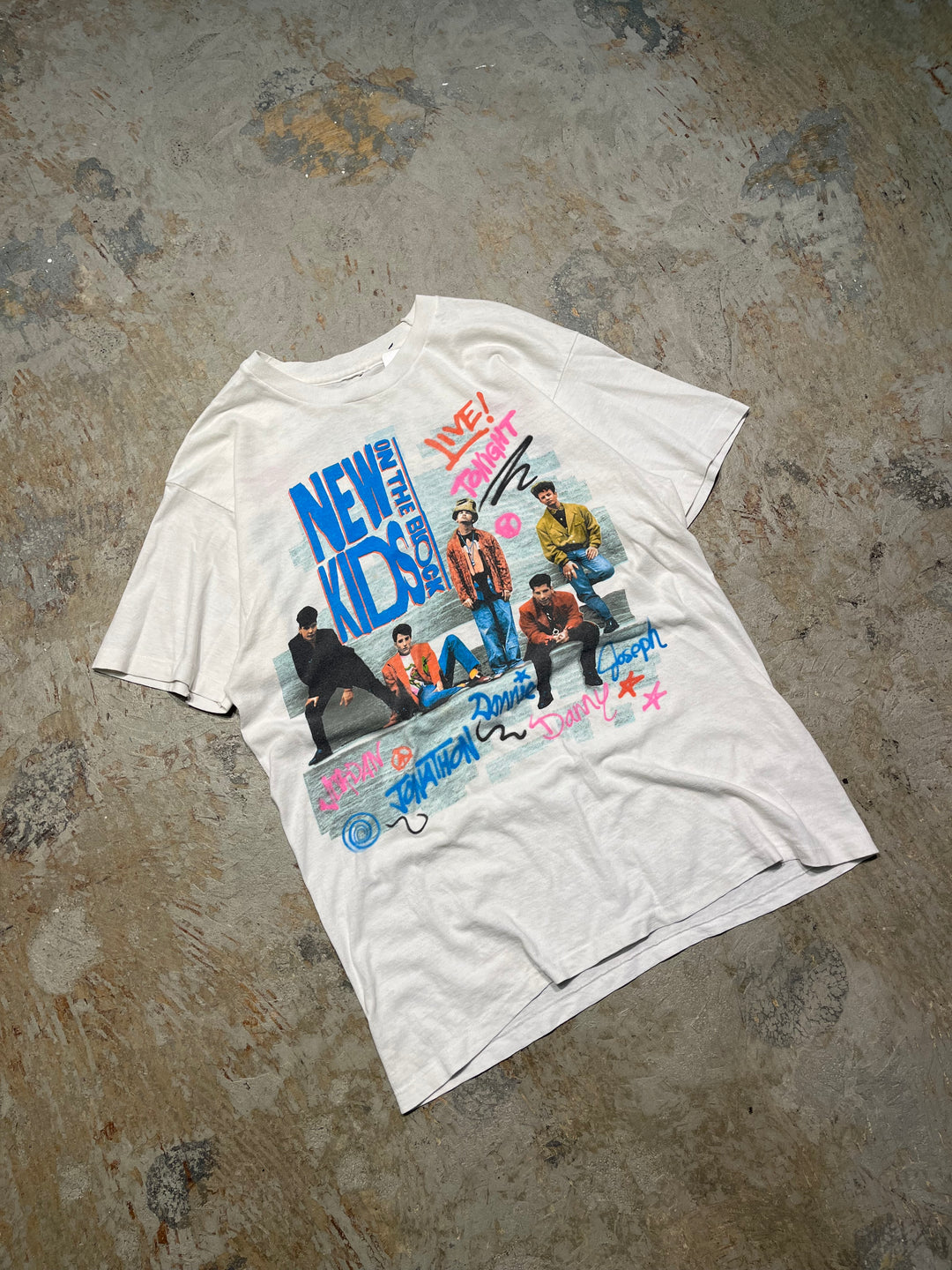 #MA130 古着 90's NEWKIDS ON THE BLOCK/ニューキッズオンザブロック/バンド/ヴィンテーシングルステッチ Tシャツ/サイズL