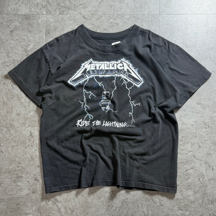 古着 90's METALLICA メタリカ RIDE THE LIGHTNING バンドTシャツ プリントTシャツ サイズL相当