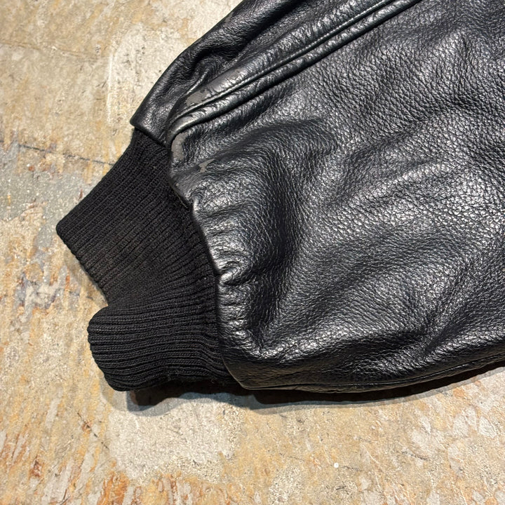 古着 WILSONS LEATHER/ ウィルソンズレザー/ 本革ジップアップレザージャケット/ 牛革/ 裏地ファー/ サイズL