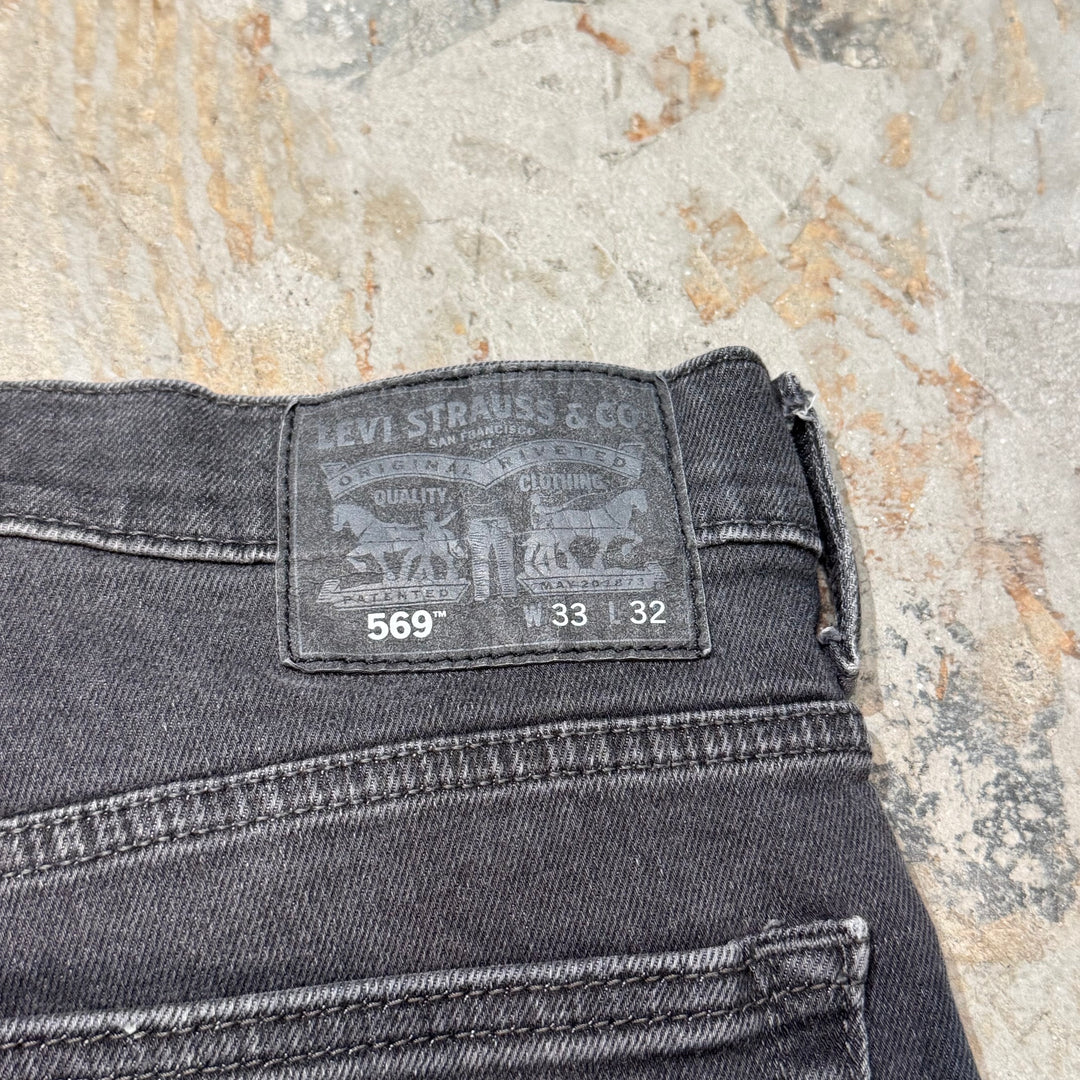 古着 Levi's/ リーバイス/ ブラックデニムパンツ/ 569/実寸サイズ33×30