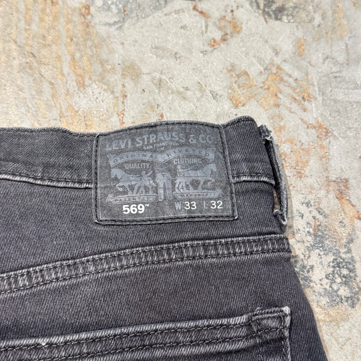 古着 Levi's/ リーバイス/ ブラックデニムパンツ/ 569/実寸サイズ33×30