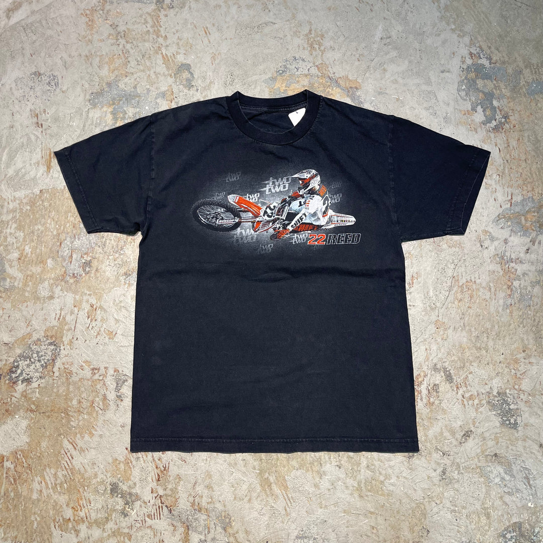 古着 USAVINTAGE / TWO･TWO･MOTORCYCLE･SPORTS / バイクレースチーム / プリントTシャツ / サイズL