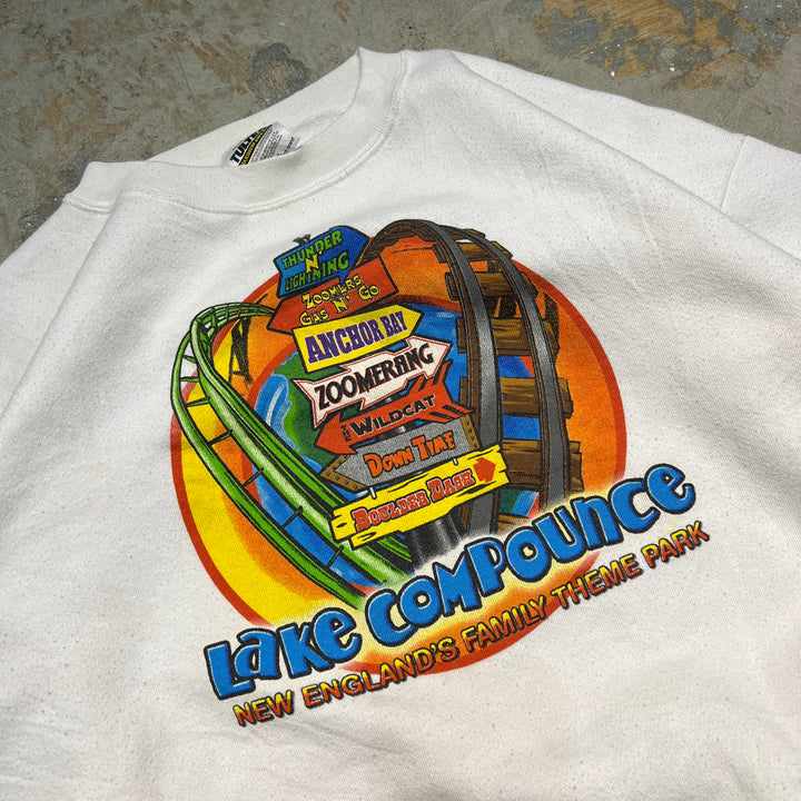 #3906 古着 TULTEX/タルテックス/Crew Neck Print Sweat Shirt/クルーネックプリントスウェット/企業系/Lake Compounce/NEW ENGLAND'S FAMILY THEME PARK/サイズ2XL