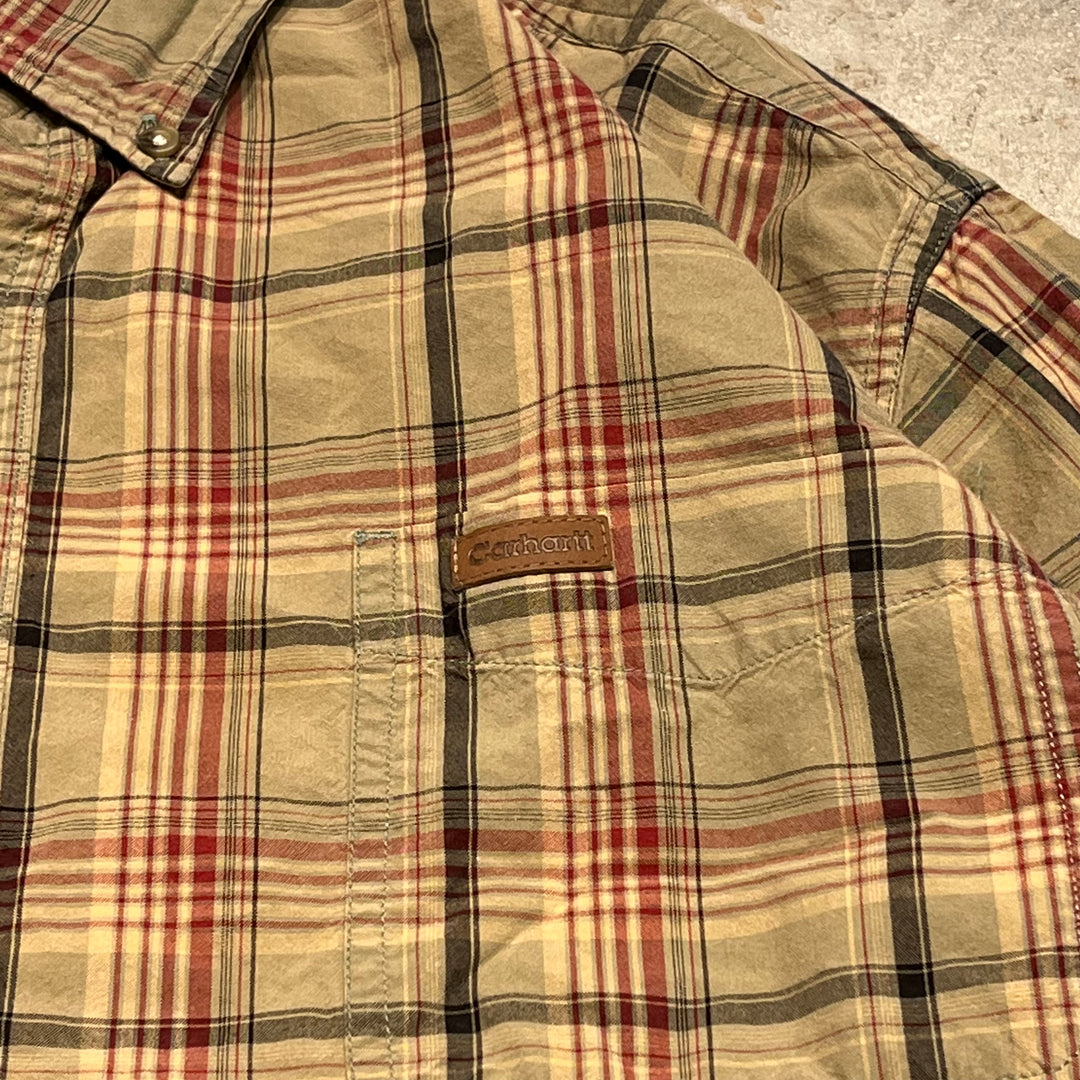 #4364 古着 Carhartt/カーハート/Long Sleeve Button Down Shirt/長袖ボタンダウンシャツ/Check/チェック/サイズXL