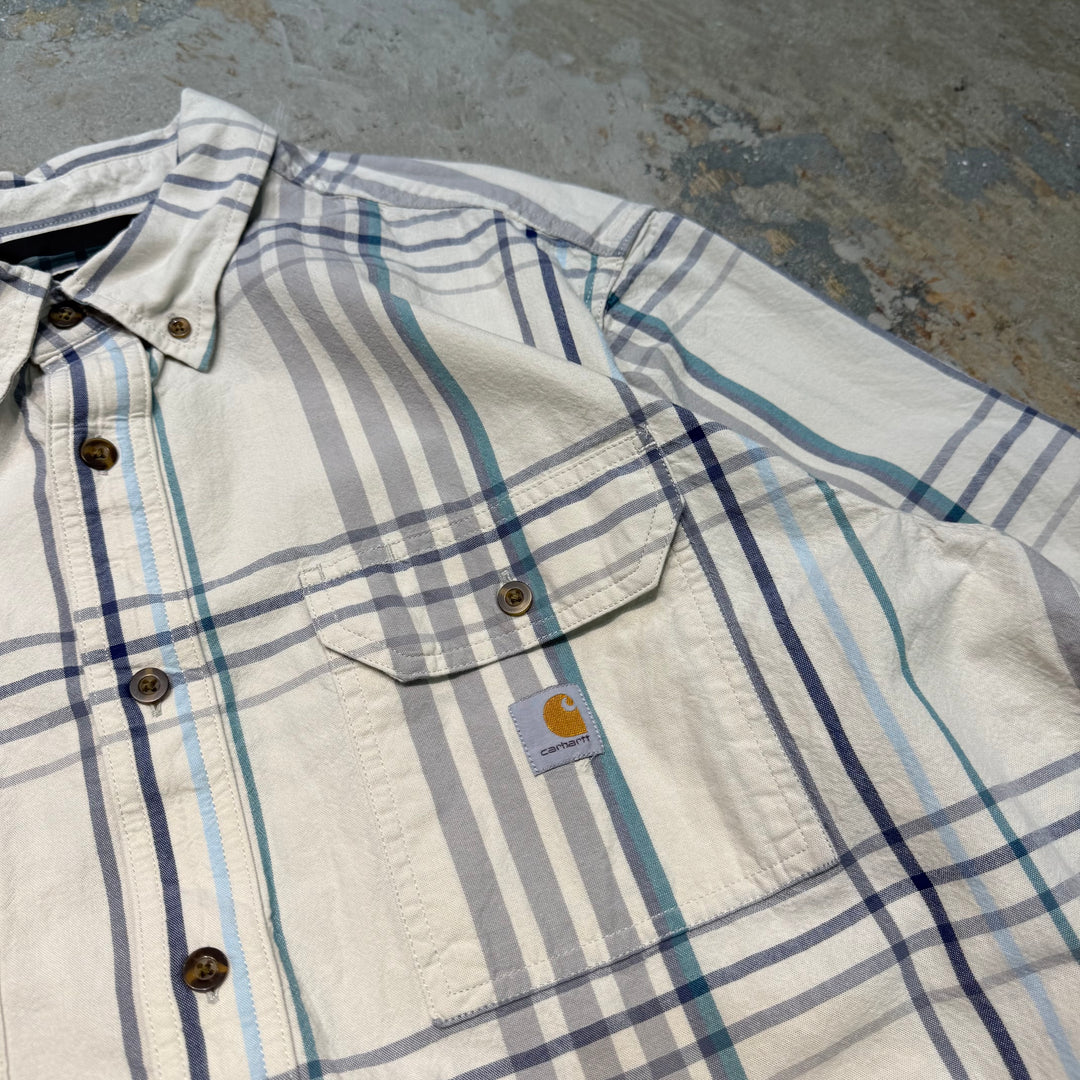 古着 carhartt/ カーハート/ ボタンダウン半袖シャツ/ チェック柄/ サイズXL