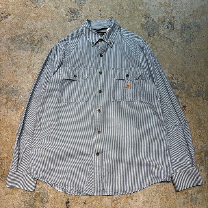 古着 carhartt/カーハート/ ボタンダウン長袖シャツ/ ストライプ/ サイズM