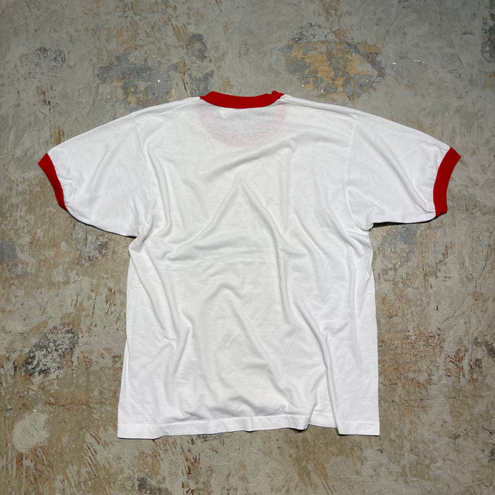 #4489 古着 80's screen star/スクリーン スター/short sleeve Ringer t-shirt Tee/半袖リンガーTシャツ/サイズL