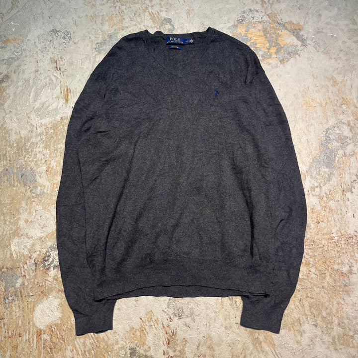 #3703古着/ラルフローレン/POLObyRalphLauren/コットンニット/Cottonknit/Ｖネック/サイズL