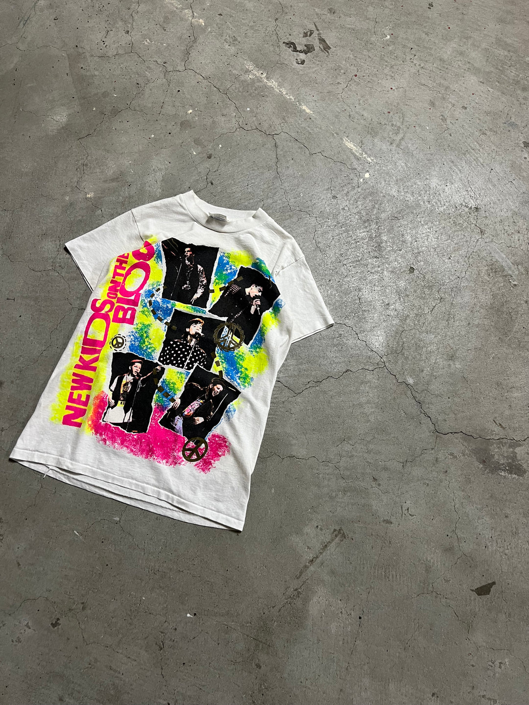 #MA62 古着 USA製 89's~ ヘインズ/ニュー･キッズ･オン･ザ･ブロック/ヴィンテージ シングルステッチ プリント Tシャツ/サイズS