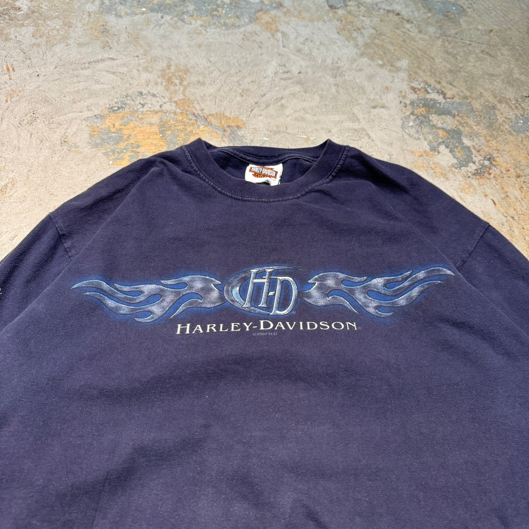 古着 USA製 Harley-Davidson/ハーレーダビッドソン/ プリントロングTシャツ/ サイズL