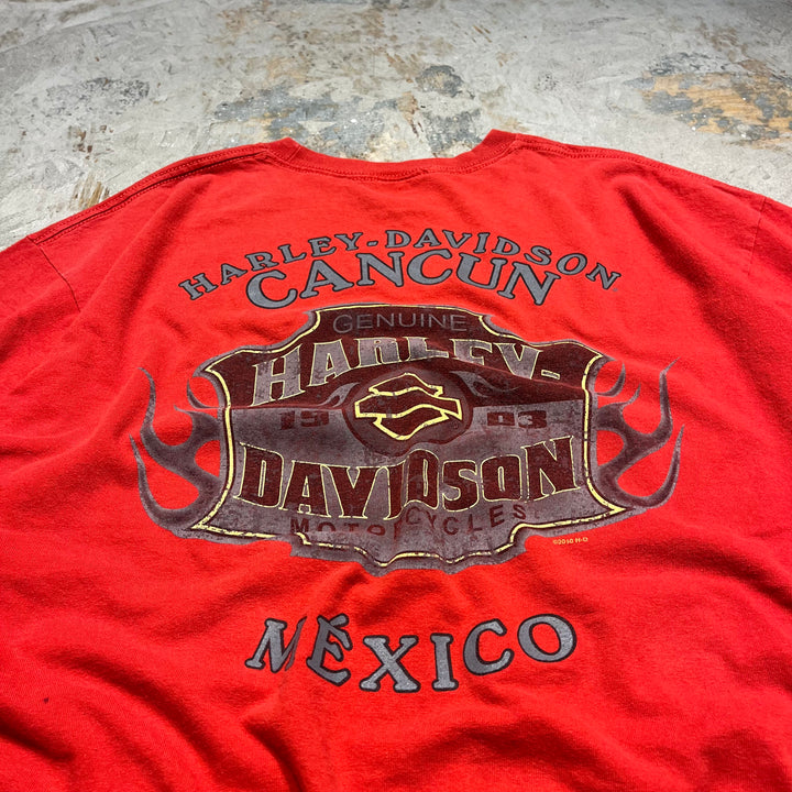 古着 Harley-Davidson/ハーレー ダビッドソン メキシコ･カンクン プリントTシャツ サイズXL相当