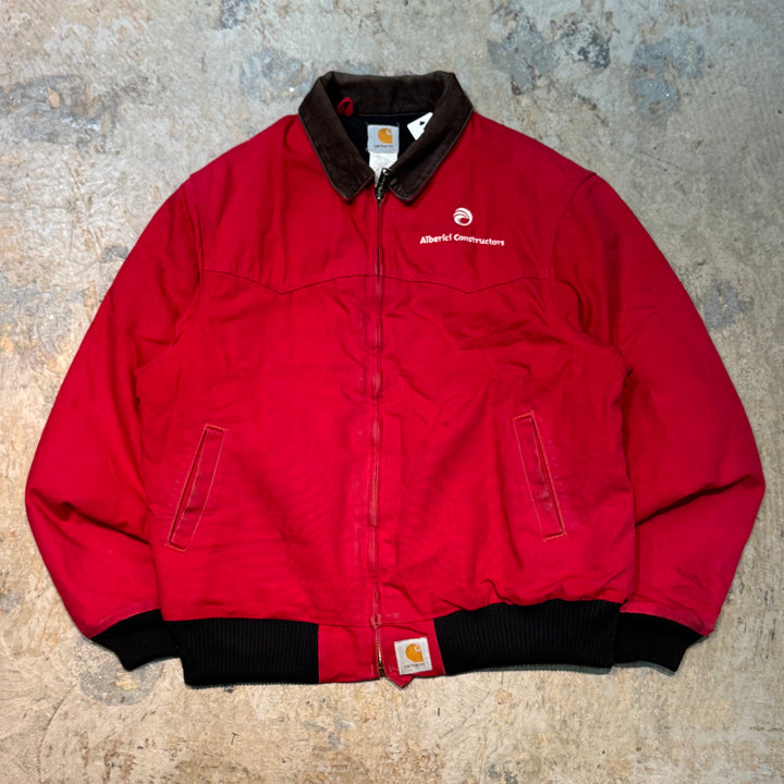 古着 Carhartt/ カーハート/ サンタフェジャケット/ ダック地/ 裏地キルティング/ 企業ロゴ/ 襟コーデュロイ/ サイズXL