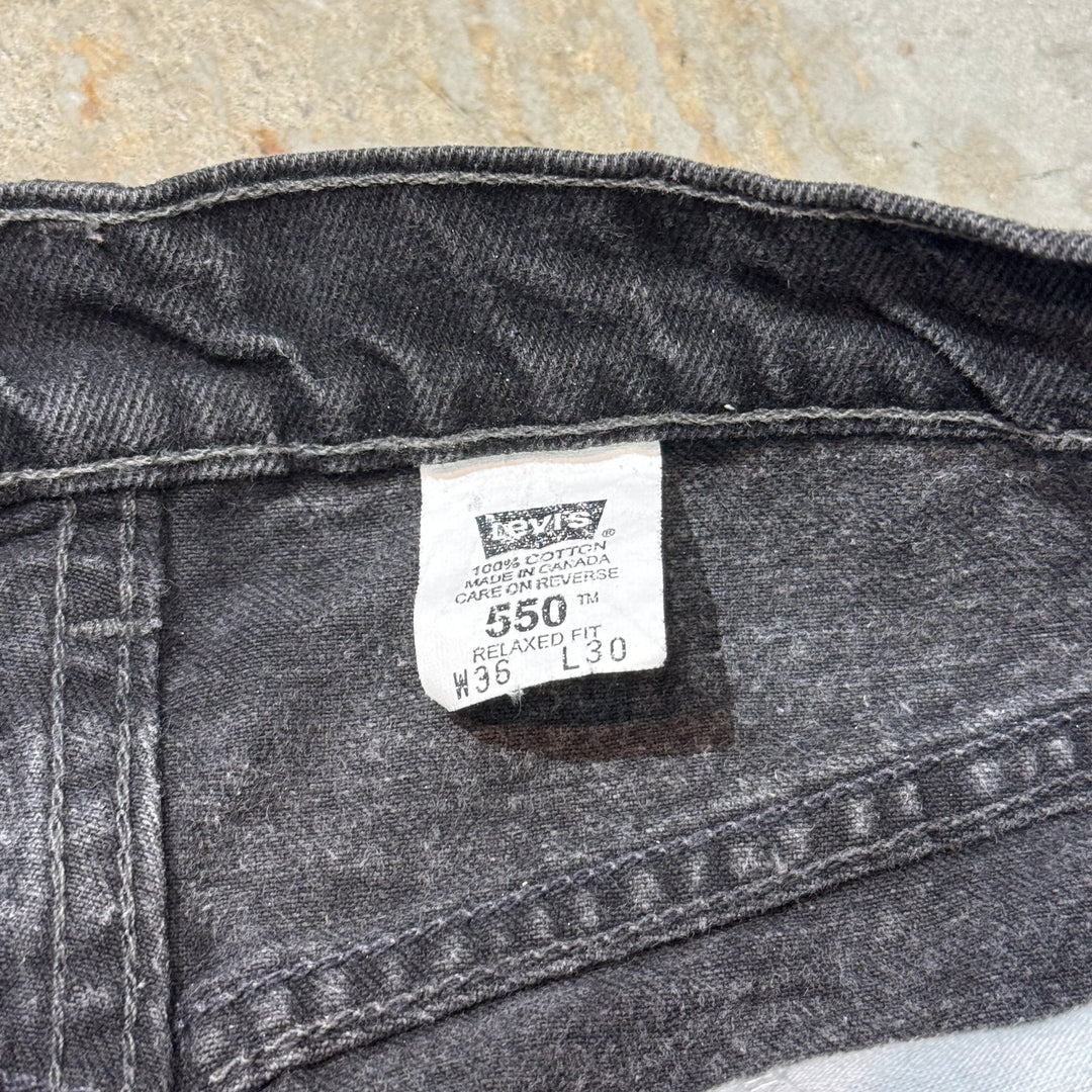 古着 カナダ 99's Levi's/ リーバイス/ ブラックデニムパンツ/ 550/ 実寸サイズ33×28