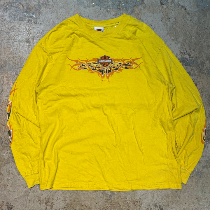 古着 USA製 Harley-Davidson/ハーレーダビッドソン/ ロングスリーブプリントTシャツ/サイズXL