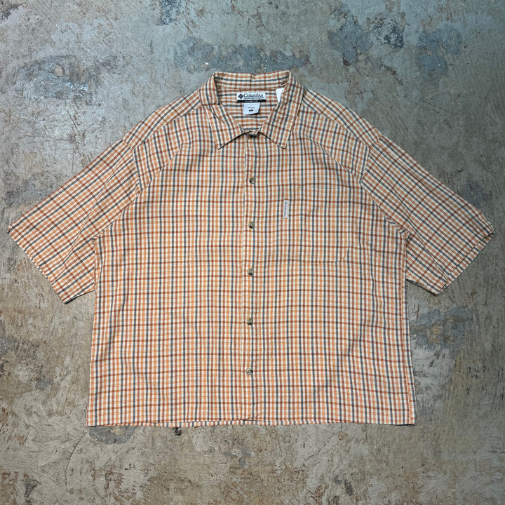 古着 Columbia/ コロンビア/ 半袖シャツ/ チェック柄/ リメイク/ サイズXL