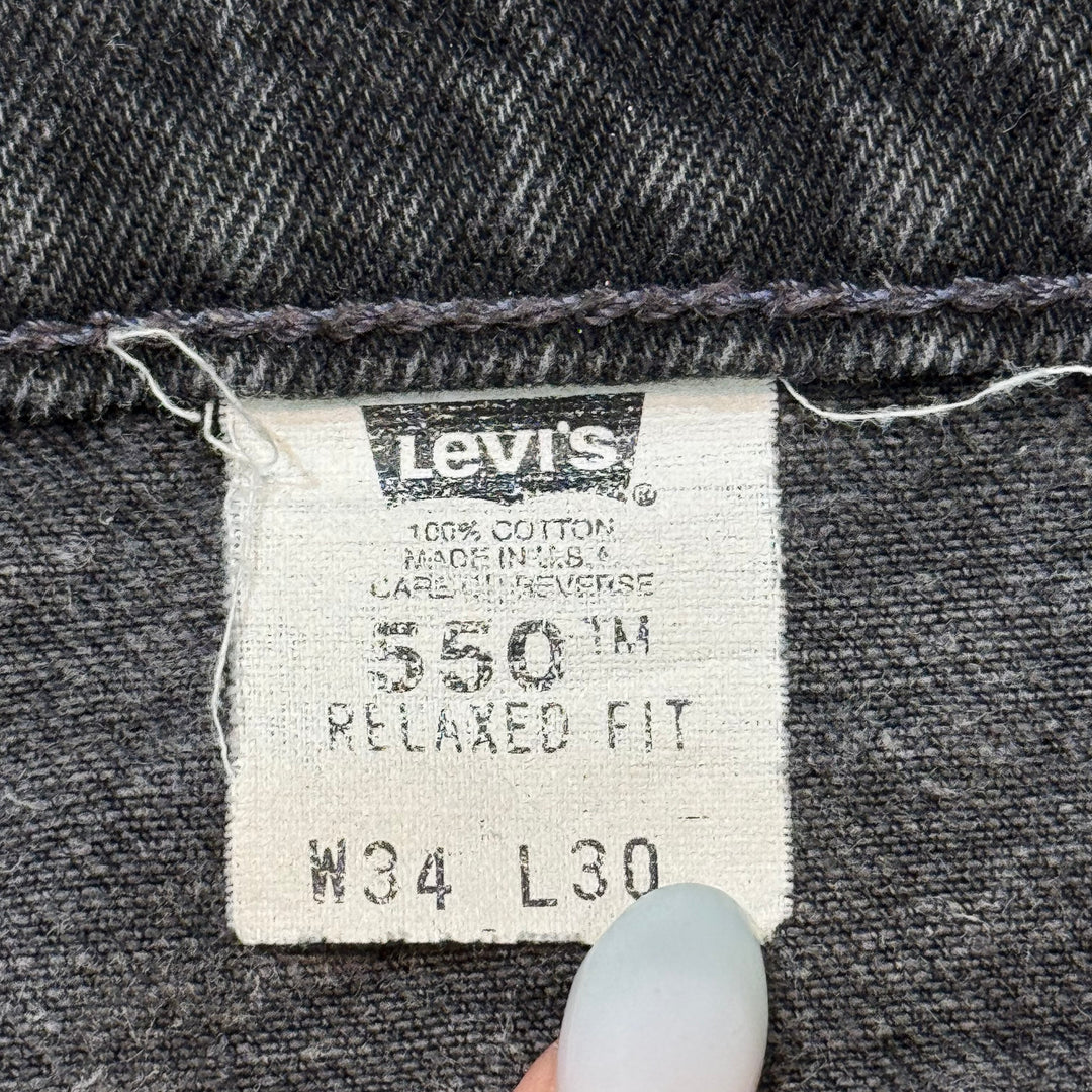 古着 USA製 98's Levi's / リーバイス/ ブラックデニムパンツ/ 550/ 実寸サイズ32×29