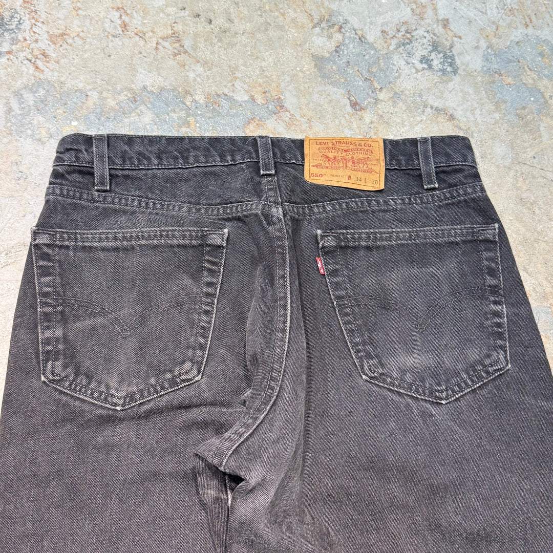 古着 USA製 98's Levi's / リーバイス/ ブラックデニムパンツ/ 550/ 実寸サイズ32×29