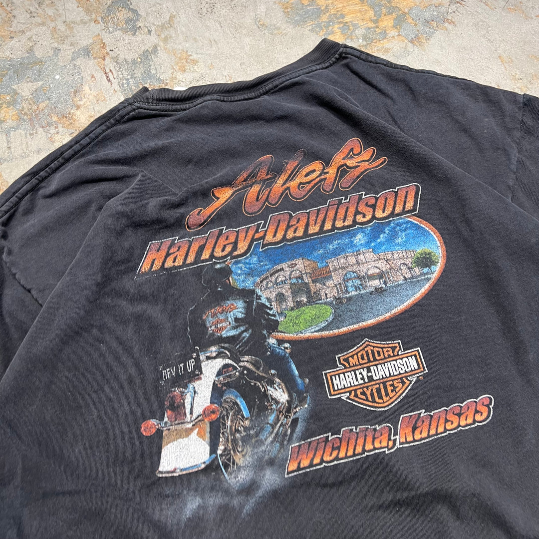 古着 Harley-Davidson/ハーレー ダビッドソン / ALEFS / カンザス州 ウィチタ ストア / プリントTシャツ / サイズxl