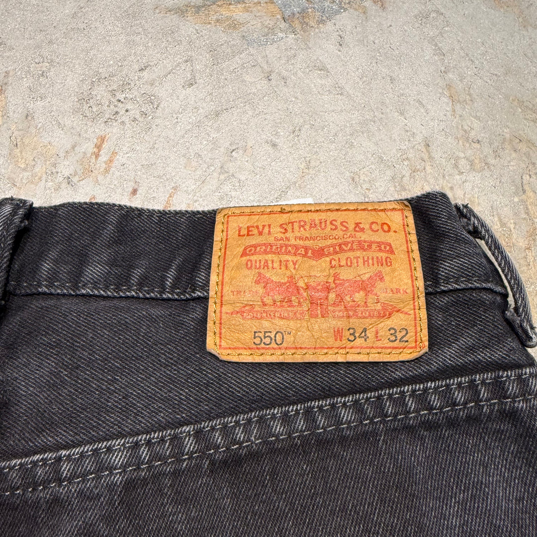 古着 Levi's/リーバイス/ブラックデニムパンツ/550/実寸サイズ33×30