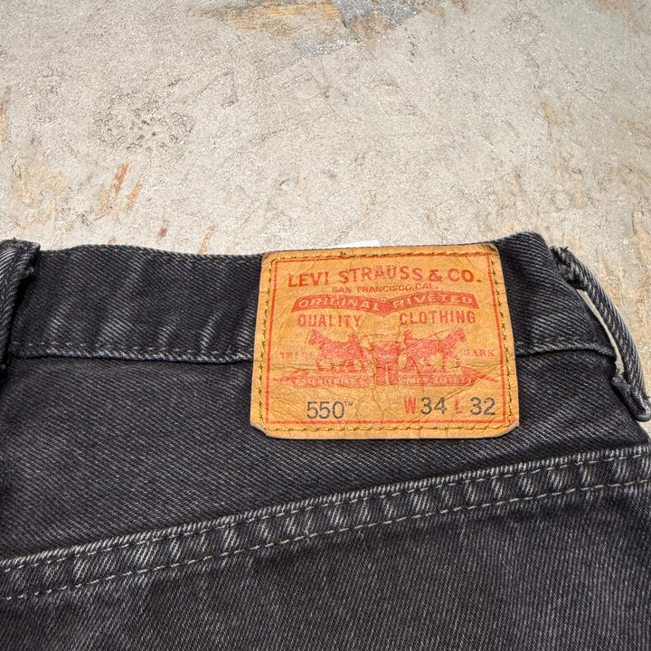 古着 Levi's/リーバイス/ブラックデニムパンツ/550/実寸サイズ33×30