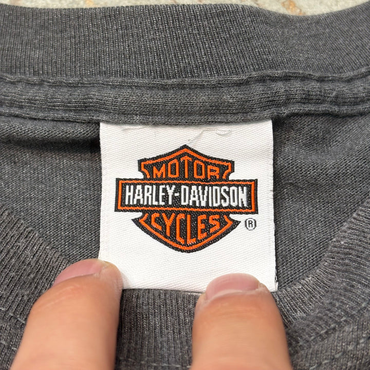 古着 USA製 Harley-Davidson/ハーレーダビッドソン/ プリントロングスリーブTシャツ/ サイズXXL