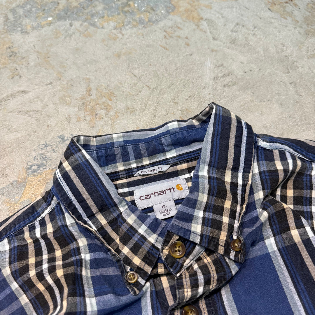 古着 carhartt/ カーハート/ ボタンダウン半袖シャツ/ チェック柄/ サイズXL